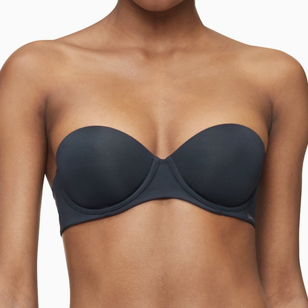 Black Calvin Klein Strapless Push Up Bra